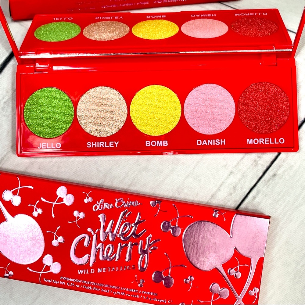 NEW Lime Crime Wet Cherry Metallic Eyeshadow Palette Bold Colors